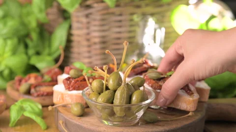 Large berry capers. Capar, capari. From Italy, France or Africa. For appetizers Video stock 234131663