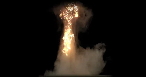 Large Billowing Explosion Atmospheric Layer on Black Background 库存影片 334854517