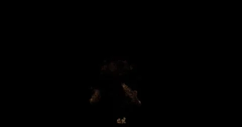 Large Billowing Fire Burst and Smoke Compositing Element On Black Background Stock Footage 333192545