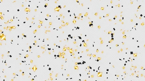 Large Black and Gold Confetti Falling Seamless Loop with Alpha Stock Footage 337754979