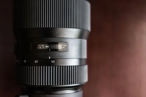 Large black camera lens Stock Photos