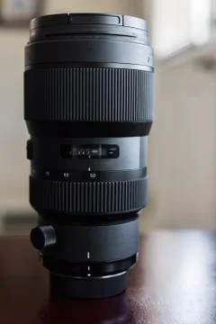 Large black camera lens Foto stock