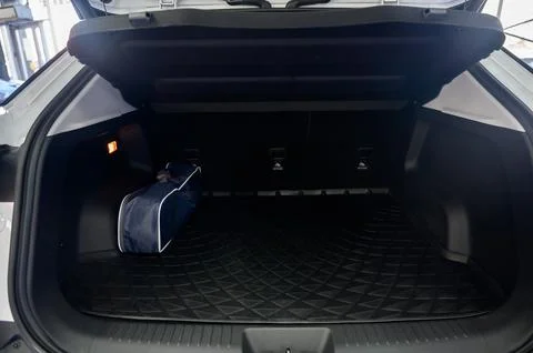 Large black empty car trunk. Open car trunk close up Stock Photos