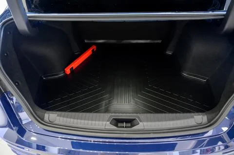 Large black empty car trunk. Open car trunk close up Stock Photos