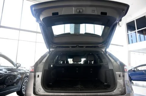 Large black empty car trunk. Open car trunk close up Stock Photos