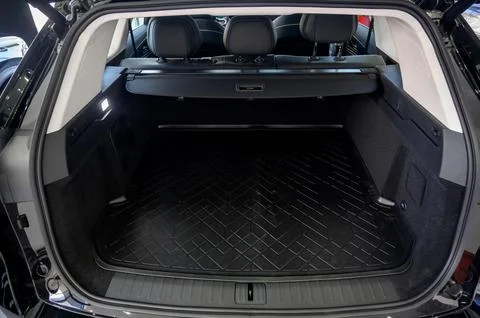Large black empty car trunk. Open car trunk close up Stock Photos