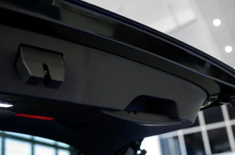 Large black empty car trunk. Open car trunk close up Stock Photos