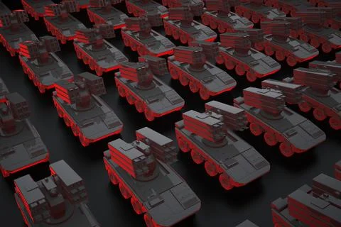 Large black group rocket launcher truck Stock-Illustration