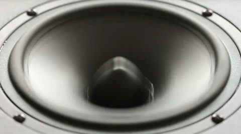 Large black speaker doing a bass test in slow motion Stock Footage 42426744
