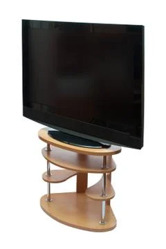 Large black widescreen tv Stock Photos