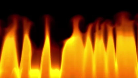 A large blazing flame on a black background. Stock Footage 248848002