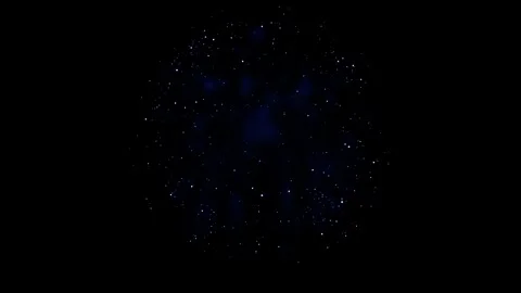 Large Blue Firework Sphere Exploding On Black Stock Footage 322187534