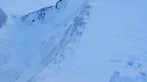Large Blue Glacier Ice Wall In Iceland During Winter 4 Stock Footage 87490714