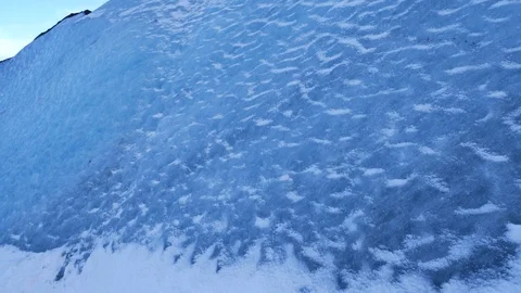 Large Blue Glacier Ice Wall In Iceland During Winter 5 Stock Footage 87490737