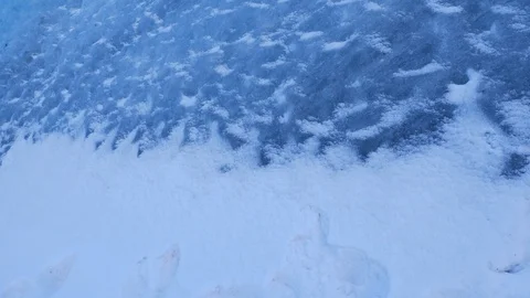Large Blue Glacier Ice Wall In Iceland During Winter 6 Vídeo Stock 87490766