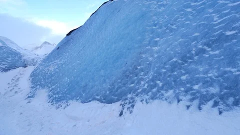Large Blue Glacier Ice Wall In Iceland During Winter 7 Видео 87490780