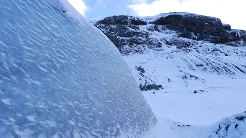 Large Blue Glacier Ice Wall In Iceland During Winter 8 Stock Footage 87490815
