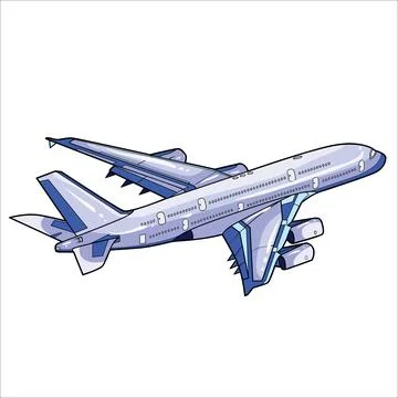 Large blue passenger plane Stock Illustration