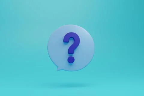 Large blue question mark 3d illustration Stock Illustration