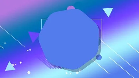 A large blue rounded circular shape appears in the center with scattered do.. Stockillustratie