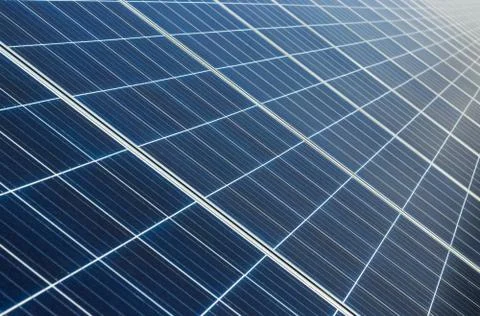 Large blue solar panel with cells Stock Photos
