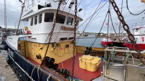 Large boat in Cornwall Stock Footage 249832924