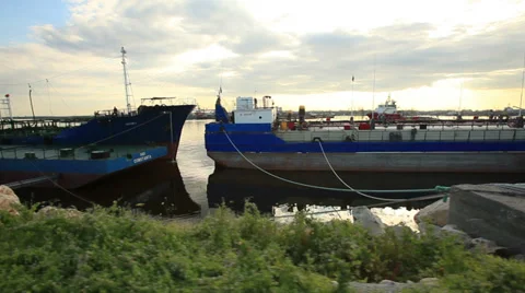 Large boat harbor Stock Footage 38287150