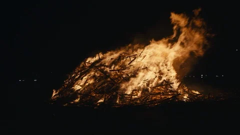 Large Bonfire Burns Vidéo 100939164