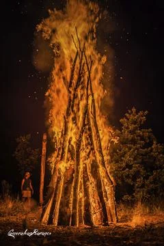A large bonfire for the holiday Stock Photos