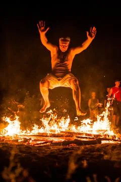 A large bonfire for the holiday Stock Photos