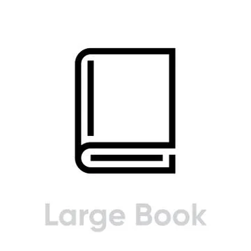 Large Book flat icon. Editable Vector Stroke. 스톡 일러스트