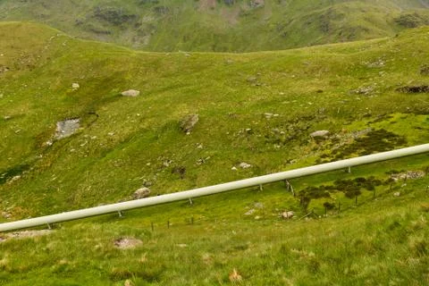 Large bore pipe for hydroelectric power station. Stock Photos