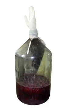 Large bottle with wine Stock Photos