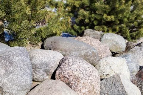 A large boulder in the sun,background Stock Photos