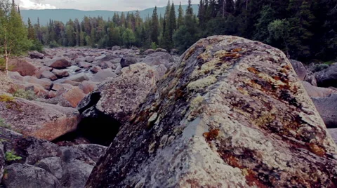 Large boulders on the river Stock-Footage 41455506