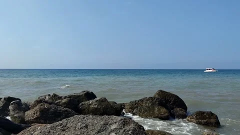 Large boulders in the water. Stock Footage 322125903