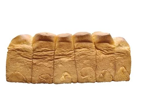 Large Bread loaf. Crispy Baked golden color. isolated on white background Stock Photos