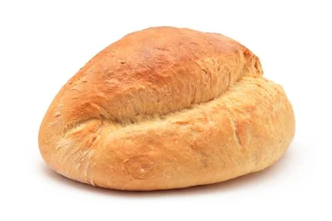 Large bread on white Stock Photos