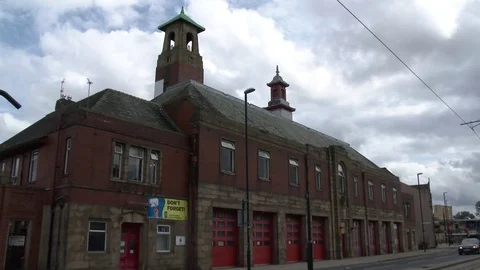 Large Brick Firehouse Stock Footage 79633545