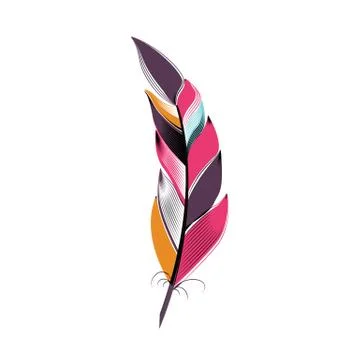 Large bright colored pen. Boho style Stockillustratie