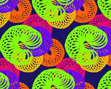 Large bright spring of the spiral circles on a dark background Stock Illustration