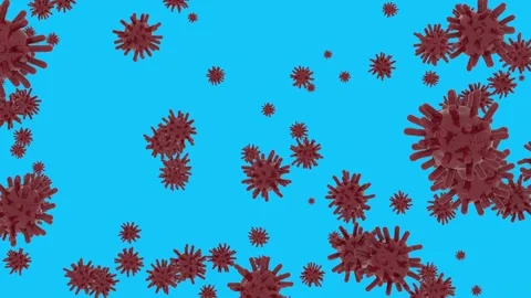 Large brown bacteria rotate and cluster with each other against a blue Stock Footage 166113355