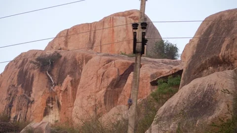 Large brown rocks on the top of mountain, Rocks at the top of hill 動画素材 151940732