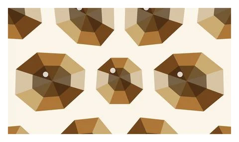 Large brown umbrella pattern design for summer holiday beach vacation decor.. Stock Illustration