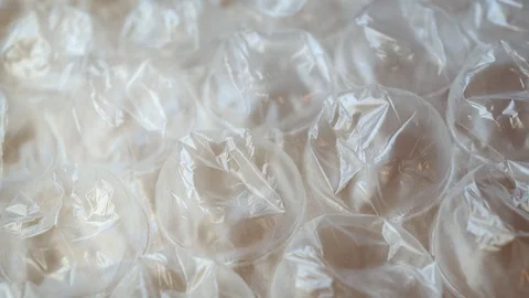 Large bubble wrap packaging extreme close up stock footage Video stock 101661535