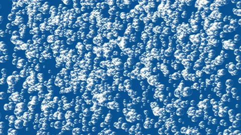 Large bubbles rising in blue liquid Stock Footage 170180729