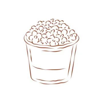 A Large Bucket Of Crispy Popcorn Chicken Or Movie Popcorn Vector Illustration Stock Illustration
