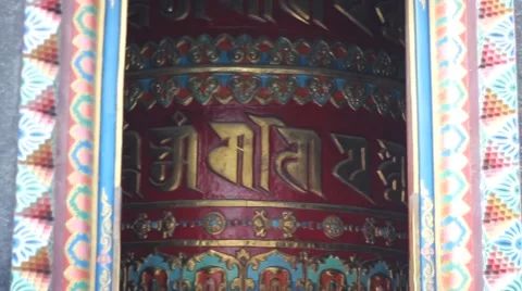Large Buddhist wheel Stock-Footage 58562649