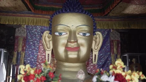 Large budhha statue of leh Video stock 245597604