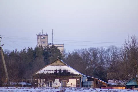 Large building in the background. Stock Photos